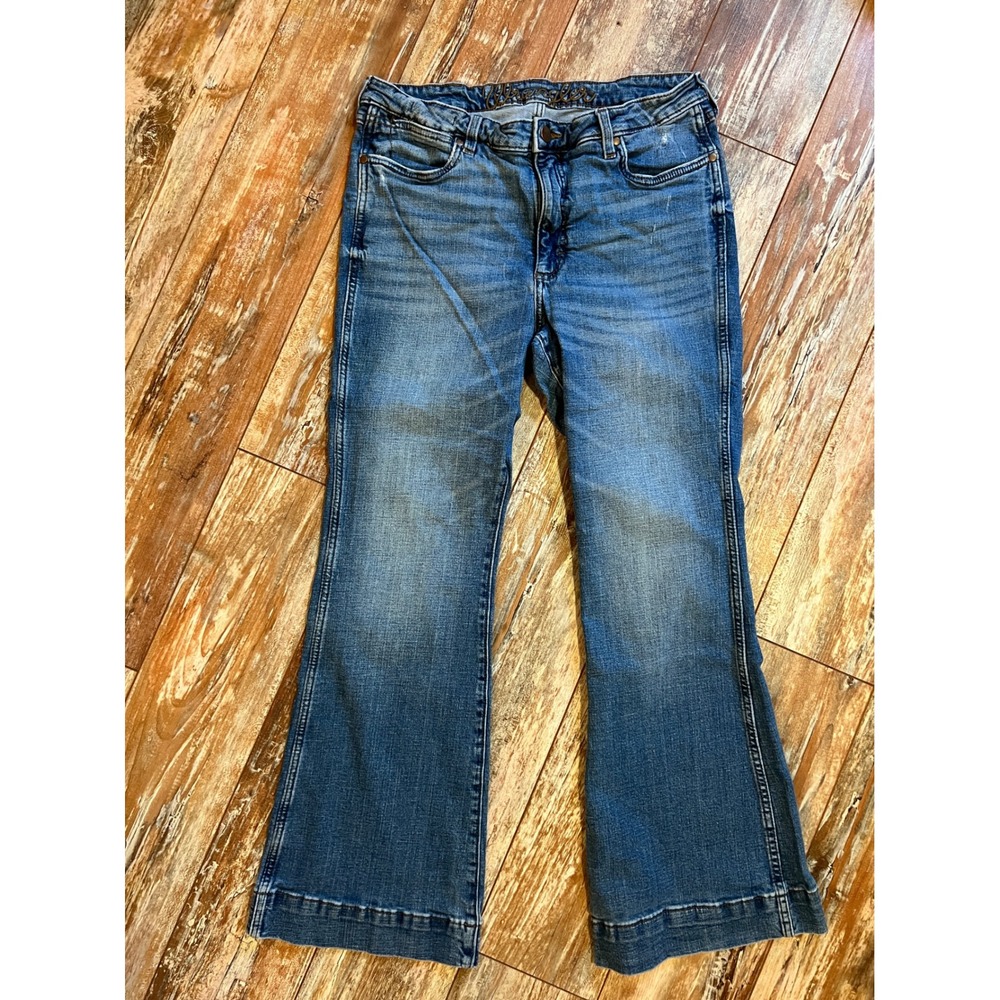 Wrangler Womens Flare Leg Jeans Medium Wash Denim Blue 32x32